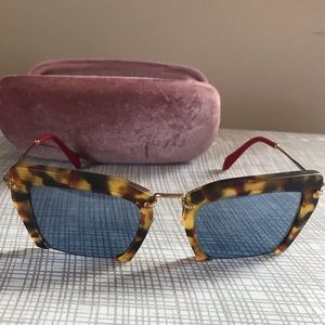 MIU MIU Authentic Sunglasses blue lens tortoise